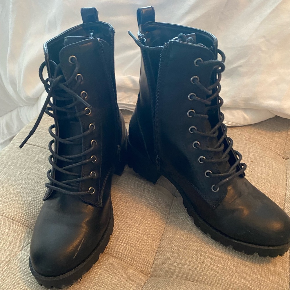 Barely Worn Black “Combat Style” Boot - image 1